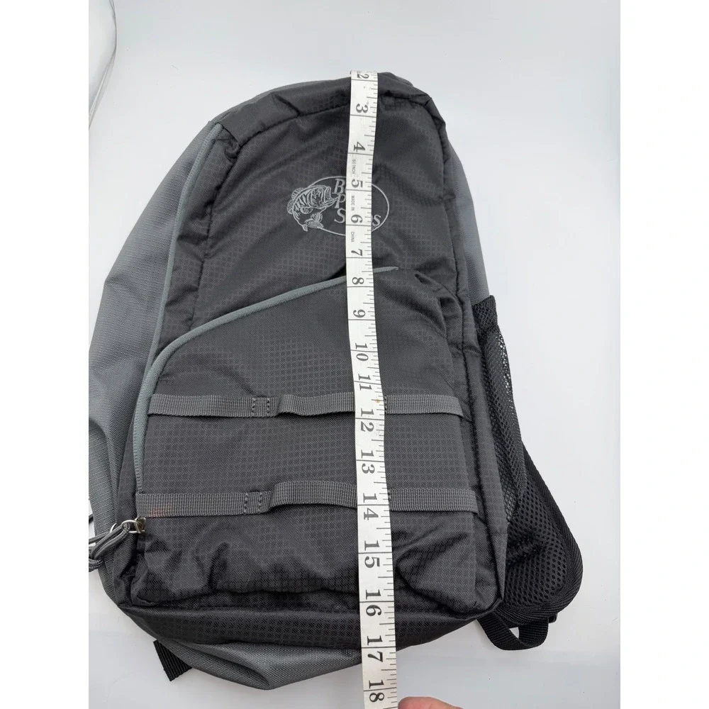 Bass Pro Shops Johnny Morris Sling Pack Backpack Charcoal Gray Black NWT